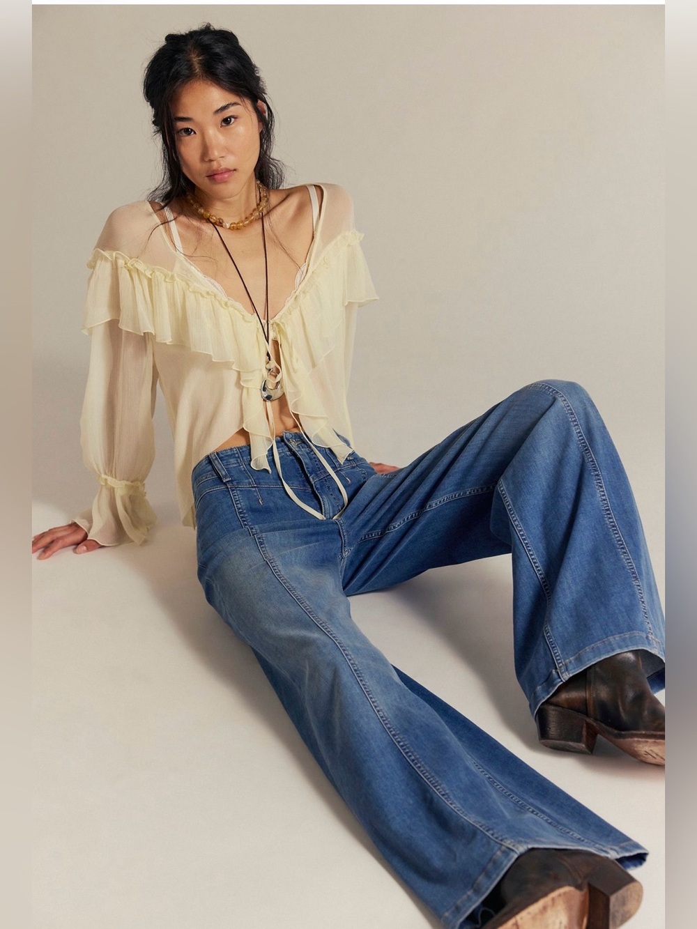 Free People We The Free Libre Wide-Leg Jeans - Picture 1 of 8